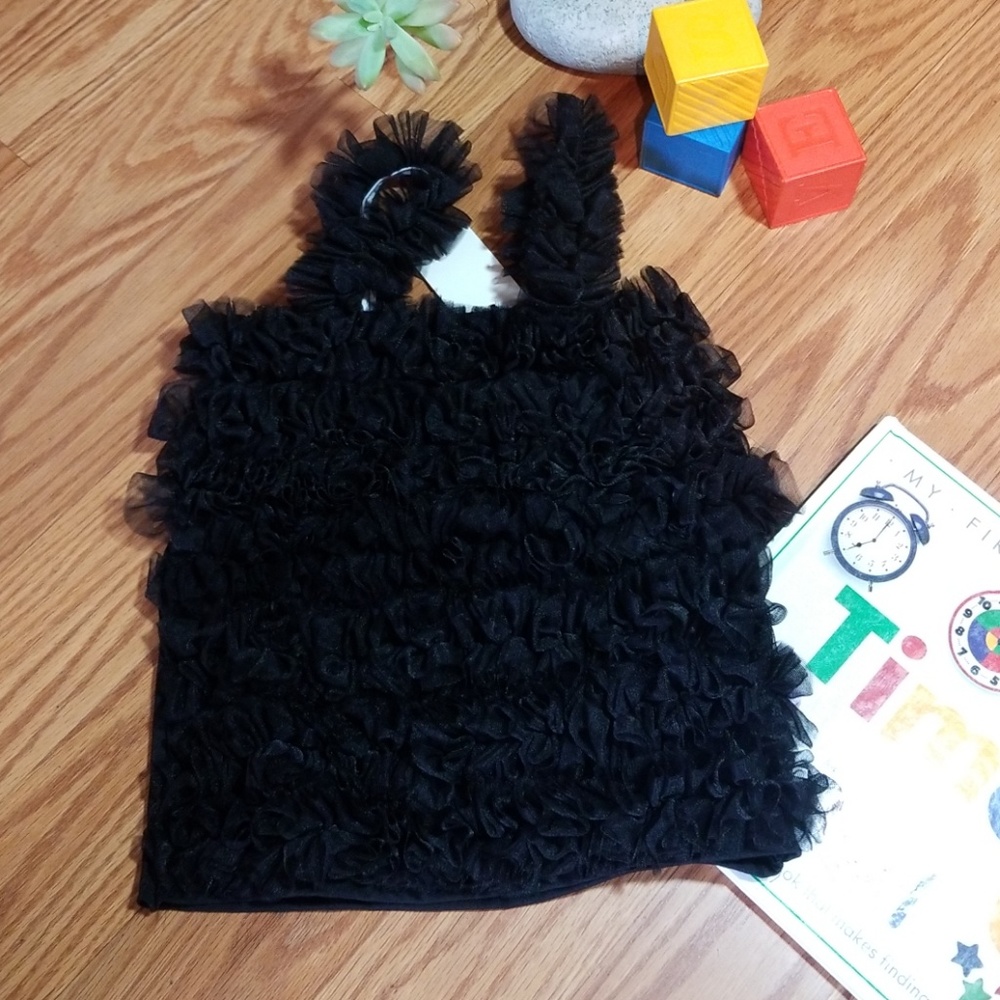 Ruffle petticoat top black